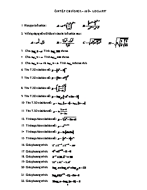 Ôn tập chương 2  mũ  logarit